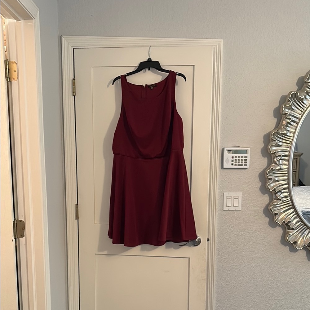 City Studio Red Halter Fit and Flare Mini Dress